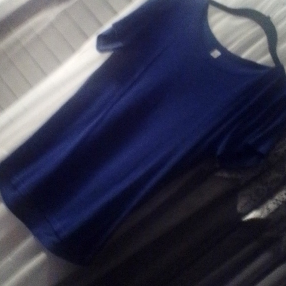 Cerulean blue short sleeve shirt